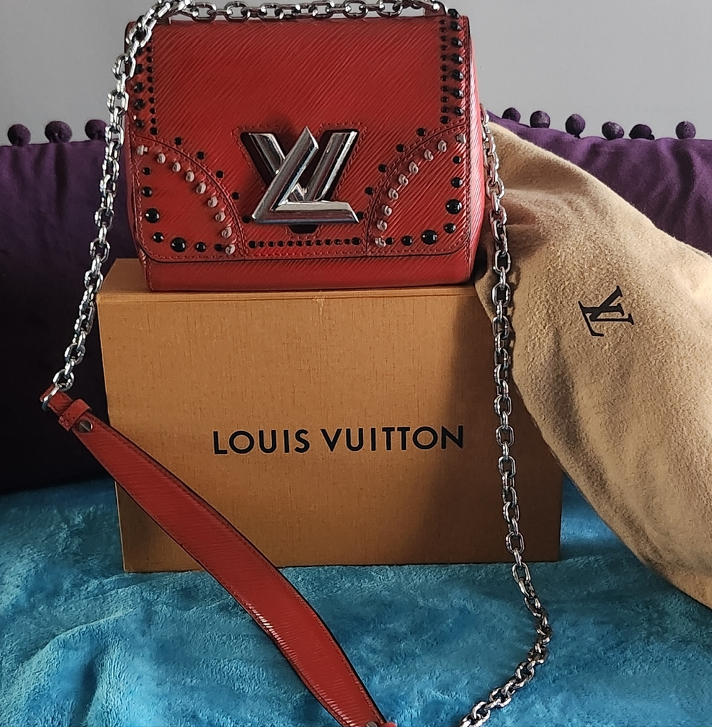 Louis Vuitton Red Epi Leather Studded Twist PM Bag W/ Box & Dustbag